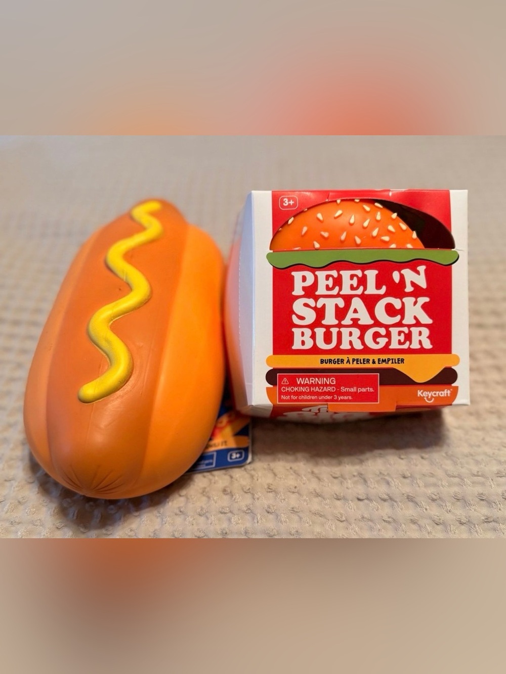 Craft Peel 'N Stack Burger Play Food Toy – Bright Orange